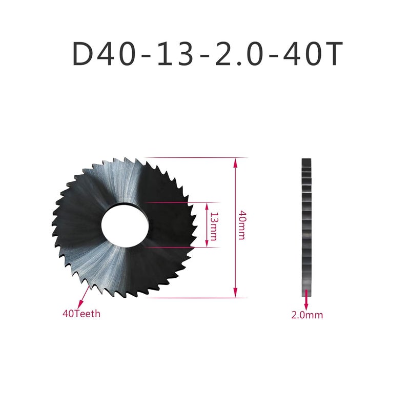 WEXWE Tools Slitting Saw for General-Purpose Slotting and Cut-Off Operations Total Solid Carbide Saw,D40-13-2.0-40T 1PCS - Image 2